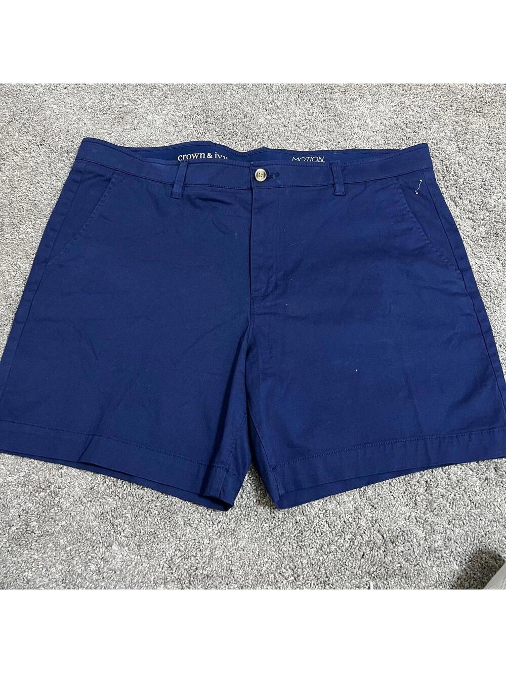 Crown & Ivy Men's Motion Flex 7 Navy Shorts size 40 NWT